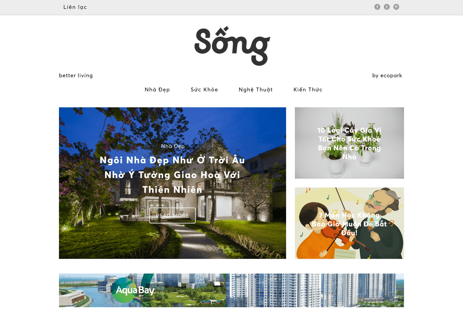 This is the homepage of a content marketing project called Song for Ecopark by We Create Content