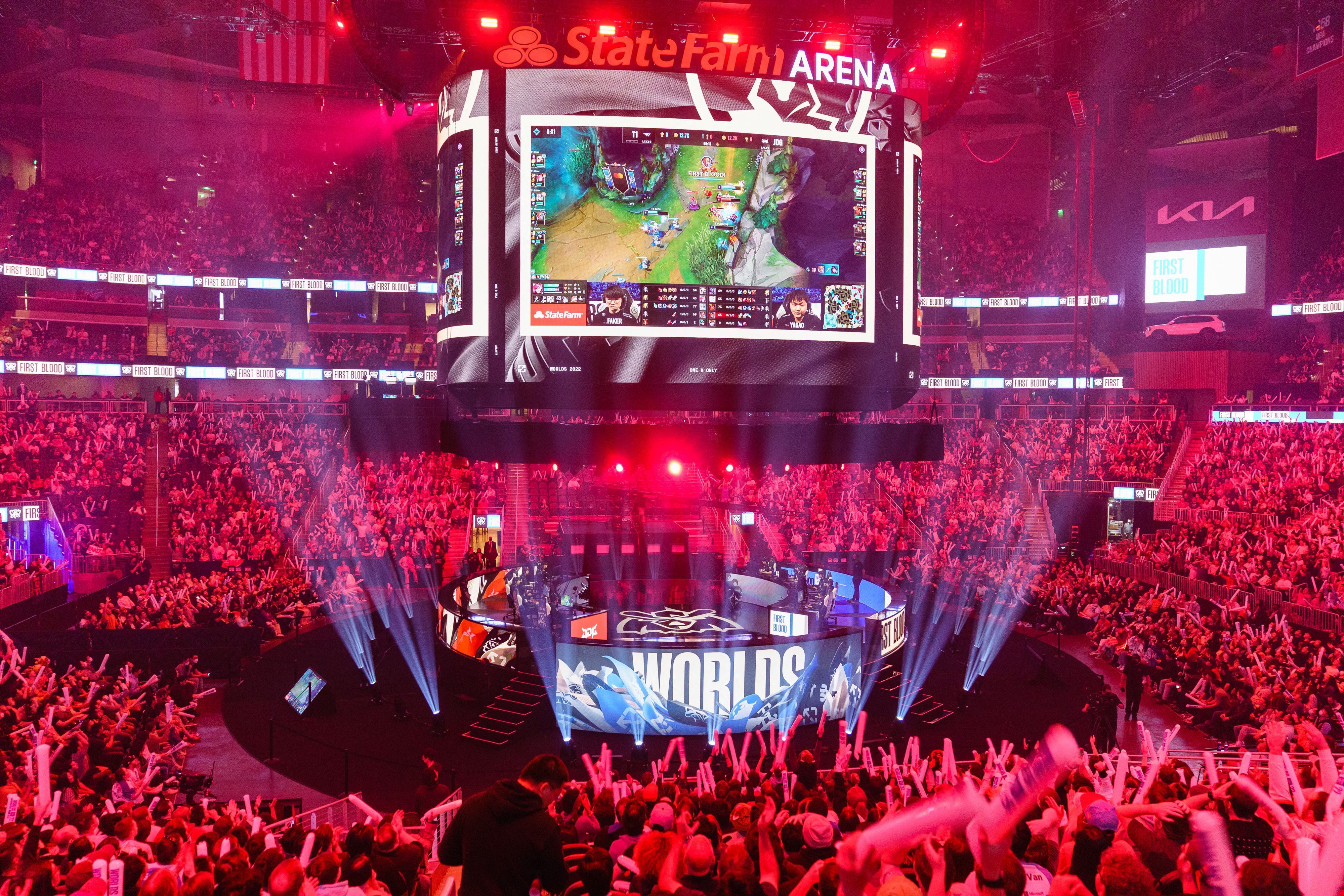 This is an image of League of Legends fans at Worlds23